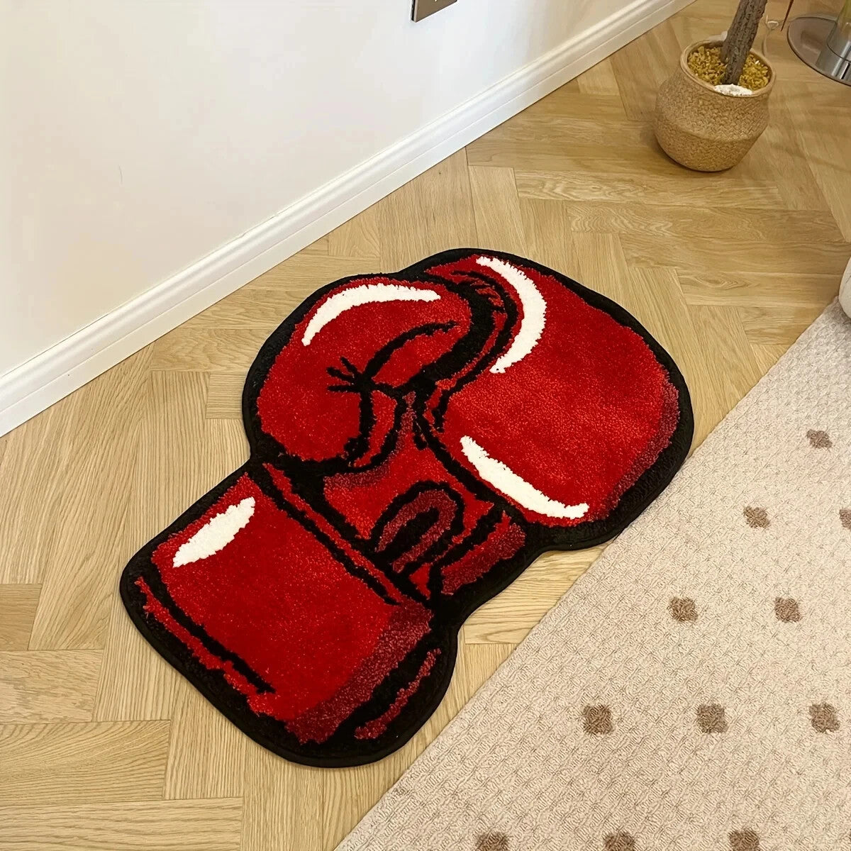 Red Boxing Gloves Rug