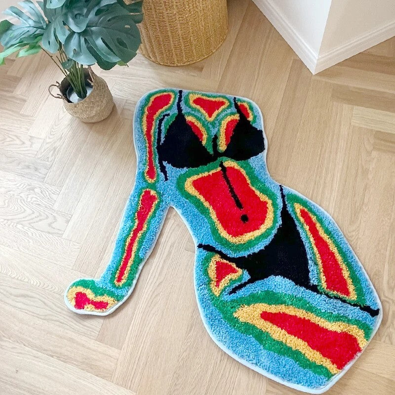 Colorful Female Body Shape Rug
