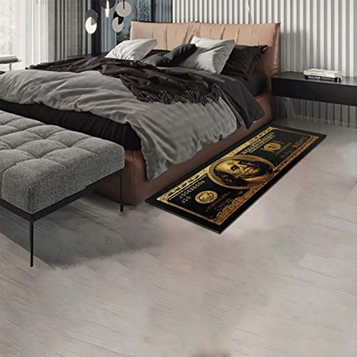 Golden Hundred Dollar Bill Rug