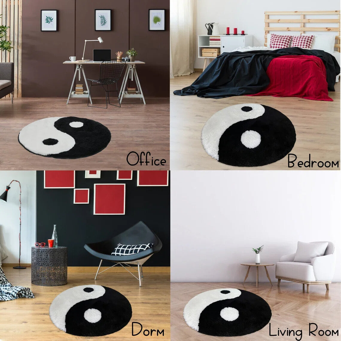 Yin and Yang Symbol Rug