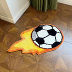Fire Soccer Ball Rug