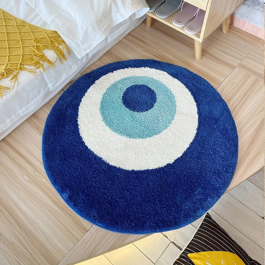 Blue Evil Eye Round Rug