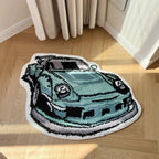 Green 911 Sports Car Rug