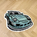 Green 911 Sports Car Rug