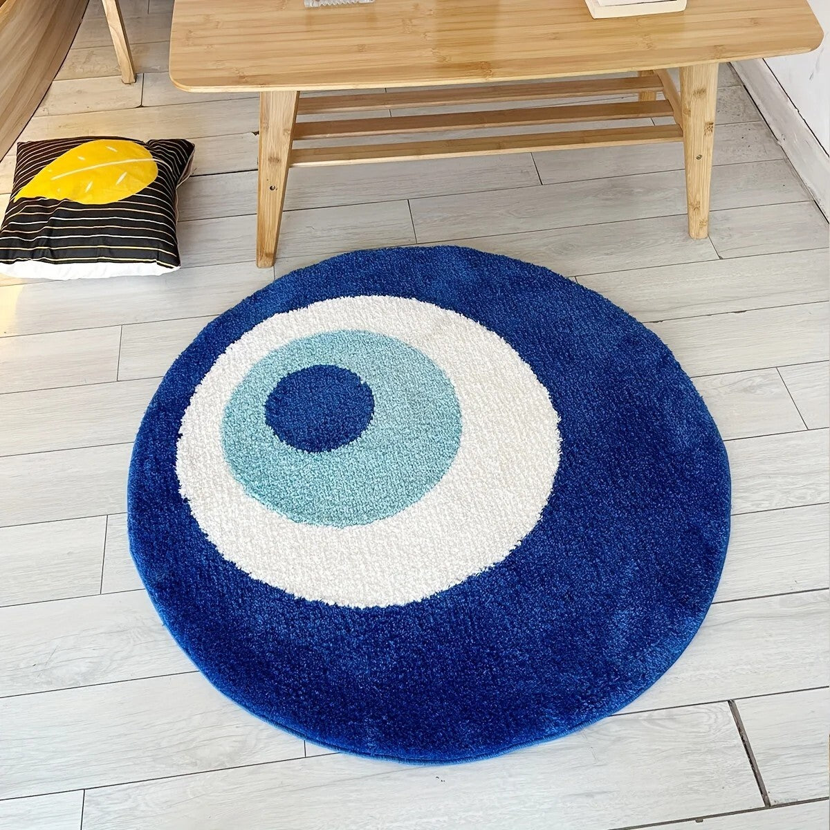 Blue Evil Eye Round Rug