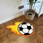 Fire Soccer Ball Rug
