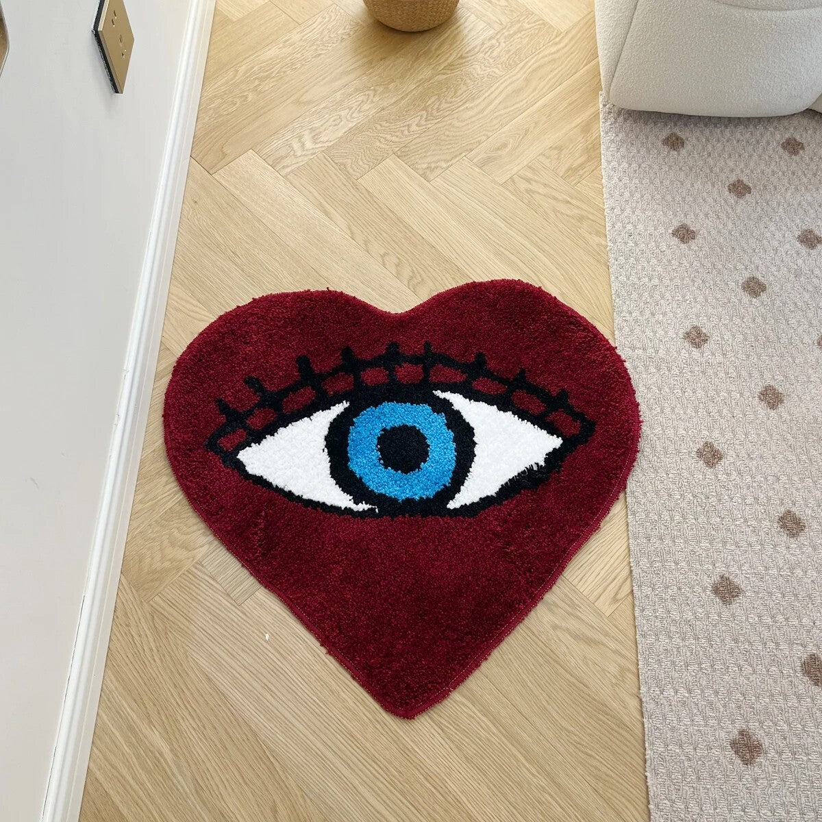 Red and Blue Heart Shape Eye