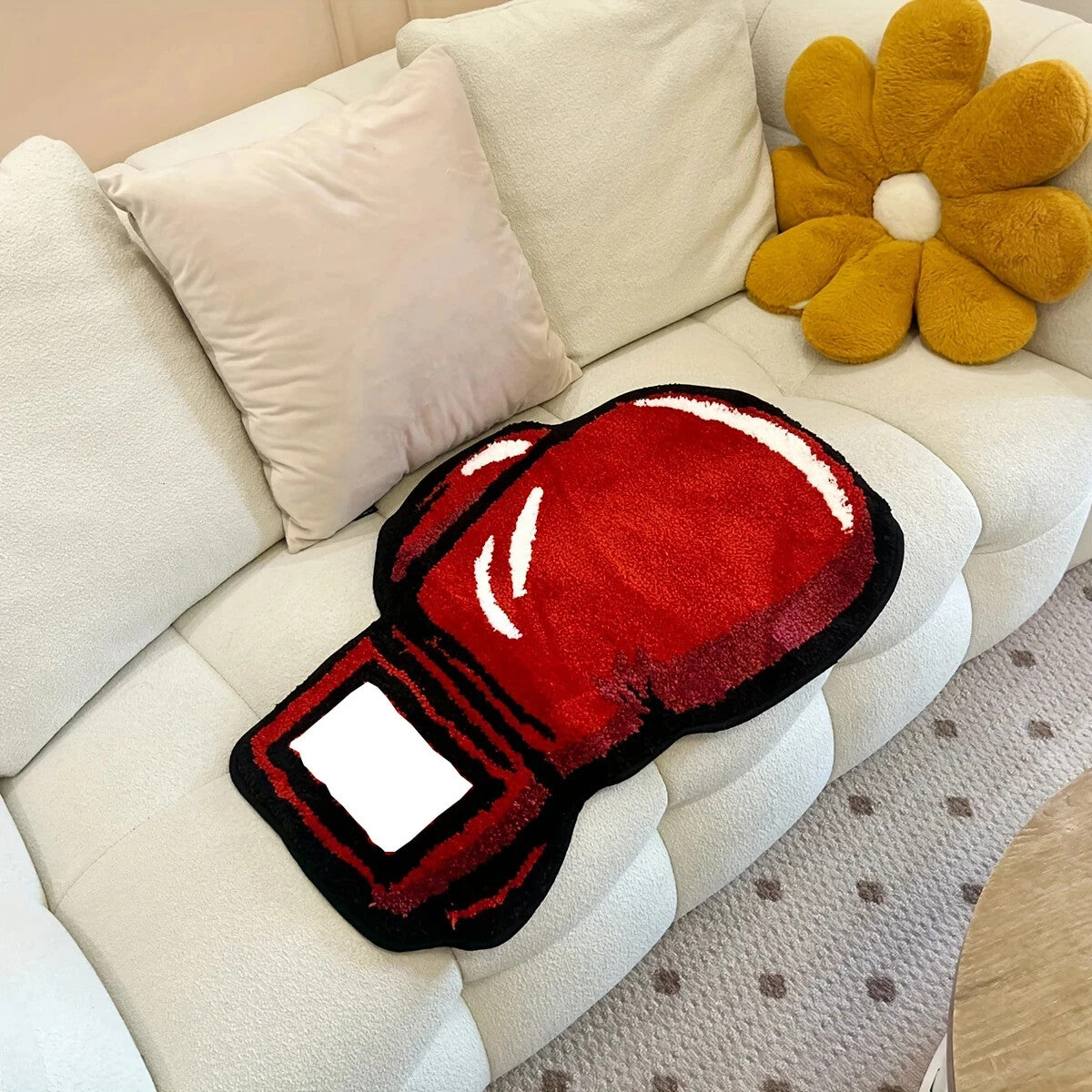 Red Boxing Gloves Rug