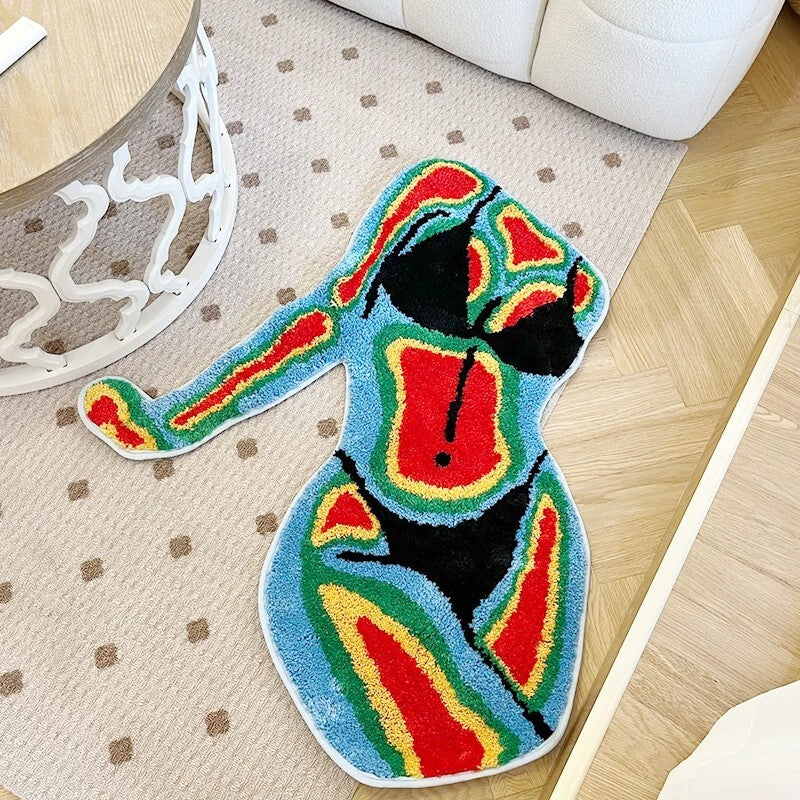 Colorful Female Body Shape Rug