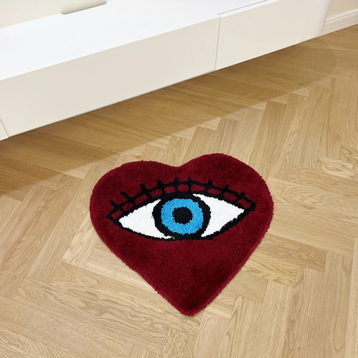 Red and Blue Heart Shape Eye