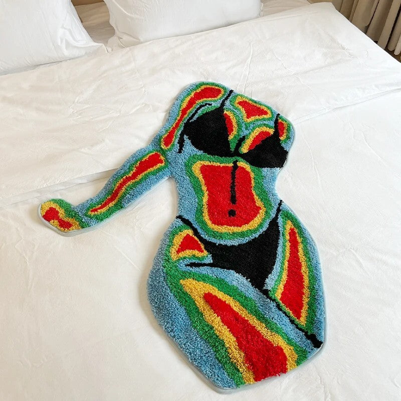 Colorful Female Body Shape Rug