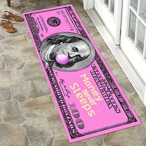 Pink Hundred Dollar Bill Rug