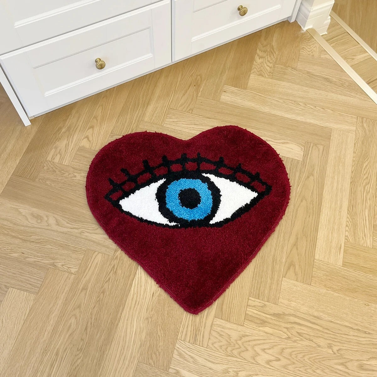 Red and Blue Heart Shape Eye