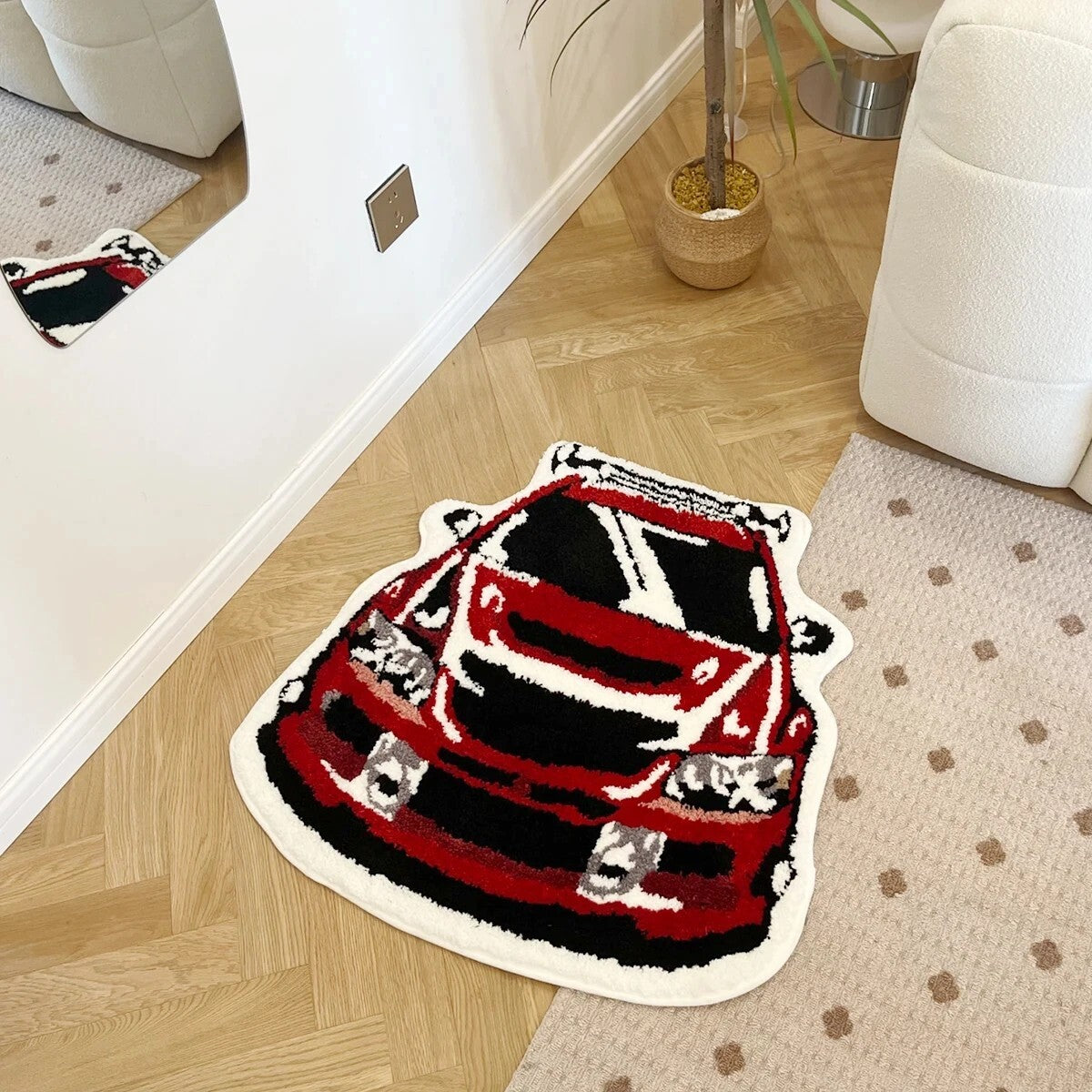 Red Racing Car Rug