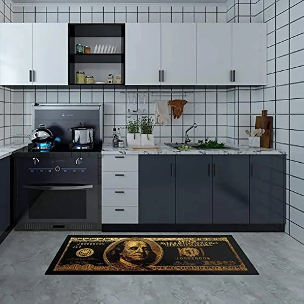 Golden Hundred Dollar Bill Rug
