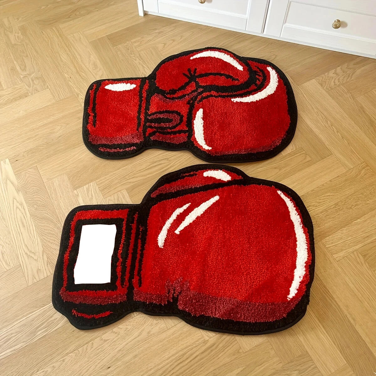 Red Boxing Gloves Rug