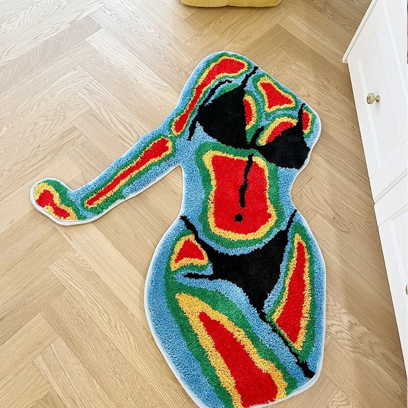 Colorful Female Body Shape Rug